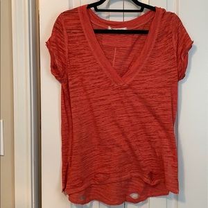 Free people red v neck